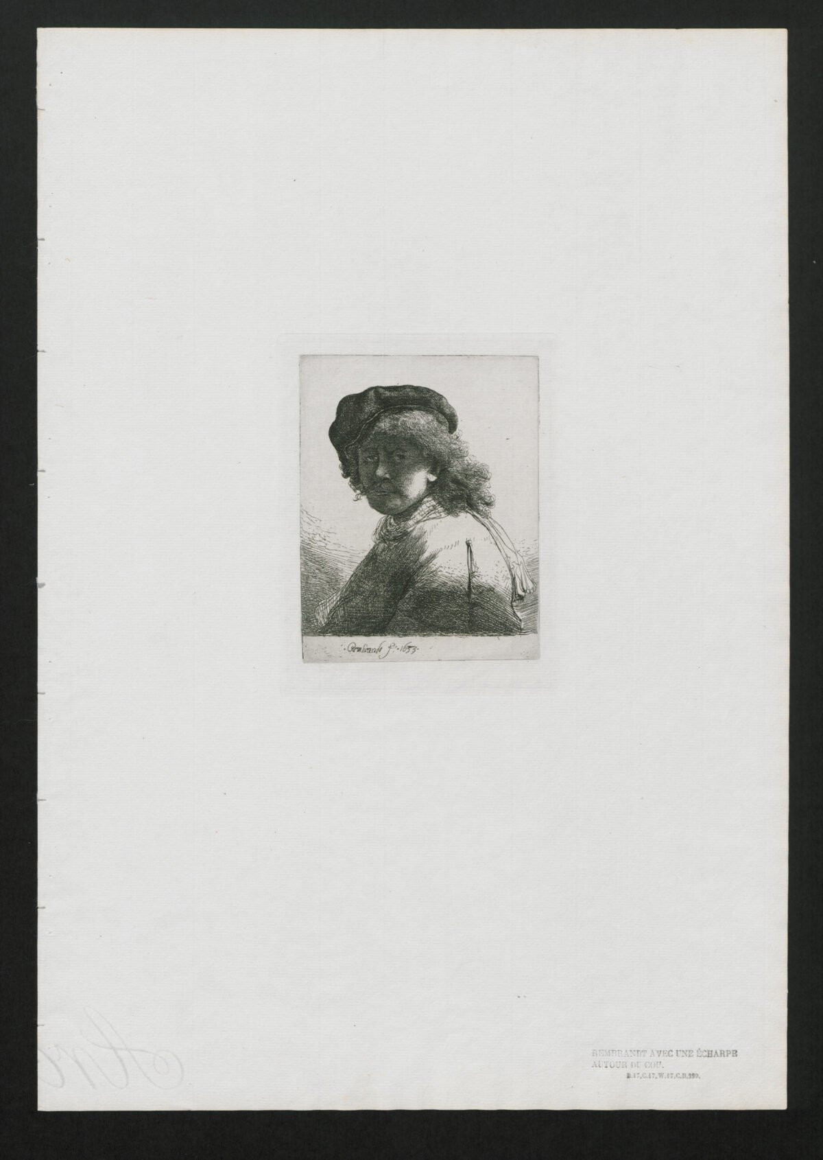 <span class="numbwork">0017</span > <span class="bullwork">•</span > Rembrandt con gorro y una bufanda alrededor del cuello - Image 2