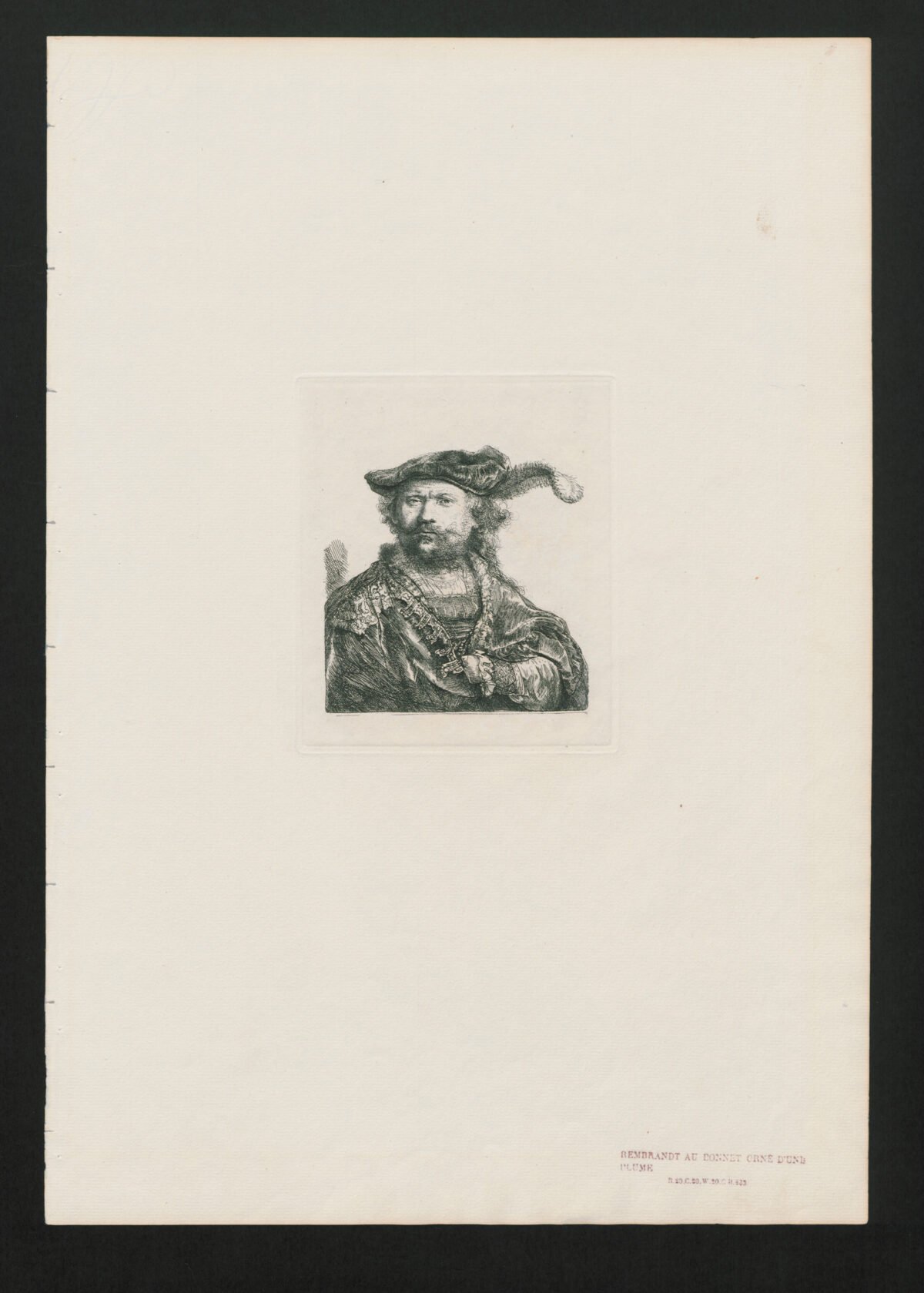 <span class="numbwork">0020</span > <span class="bullwork">•</span > Rembrandt con sombrero adornado con una pluma - Image 2