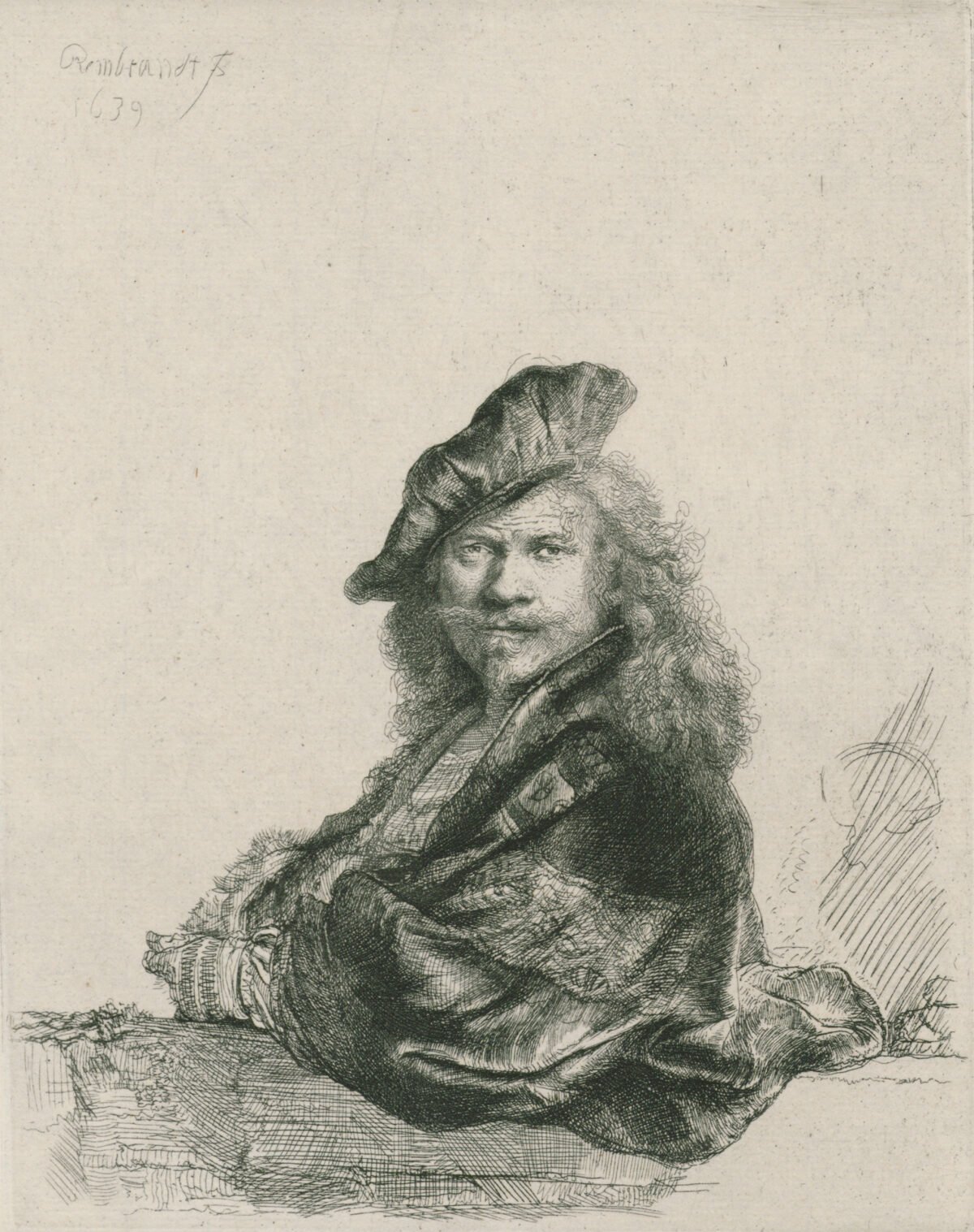 <span class="numbwork">0021</span > <span class="bullwork">•</span > Rembrandt apoyado en un pretil