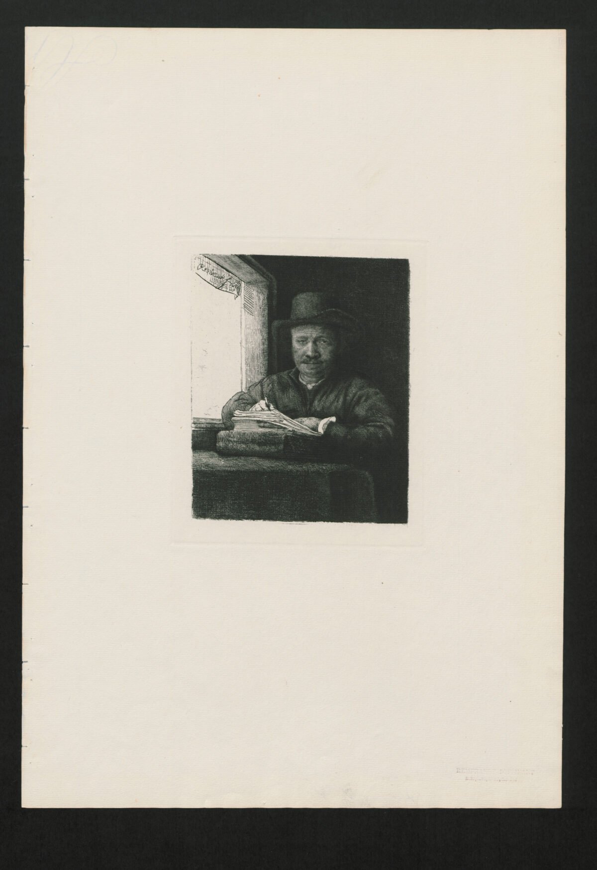 <span class="numbwork">0022</span > <span class="bullwork">•</span > Rembrandt dibujando al lado de una ventana - Image 2