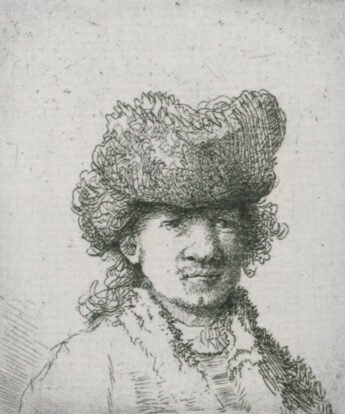 <span class="numbwork">0024</span > <span class="bullwork">•</span > Rembrandt con sombrero abullonado y vestido de blanco