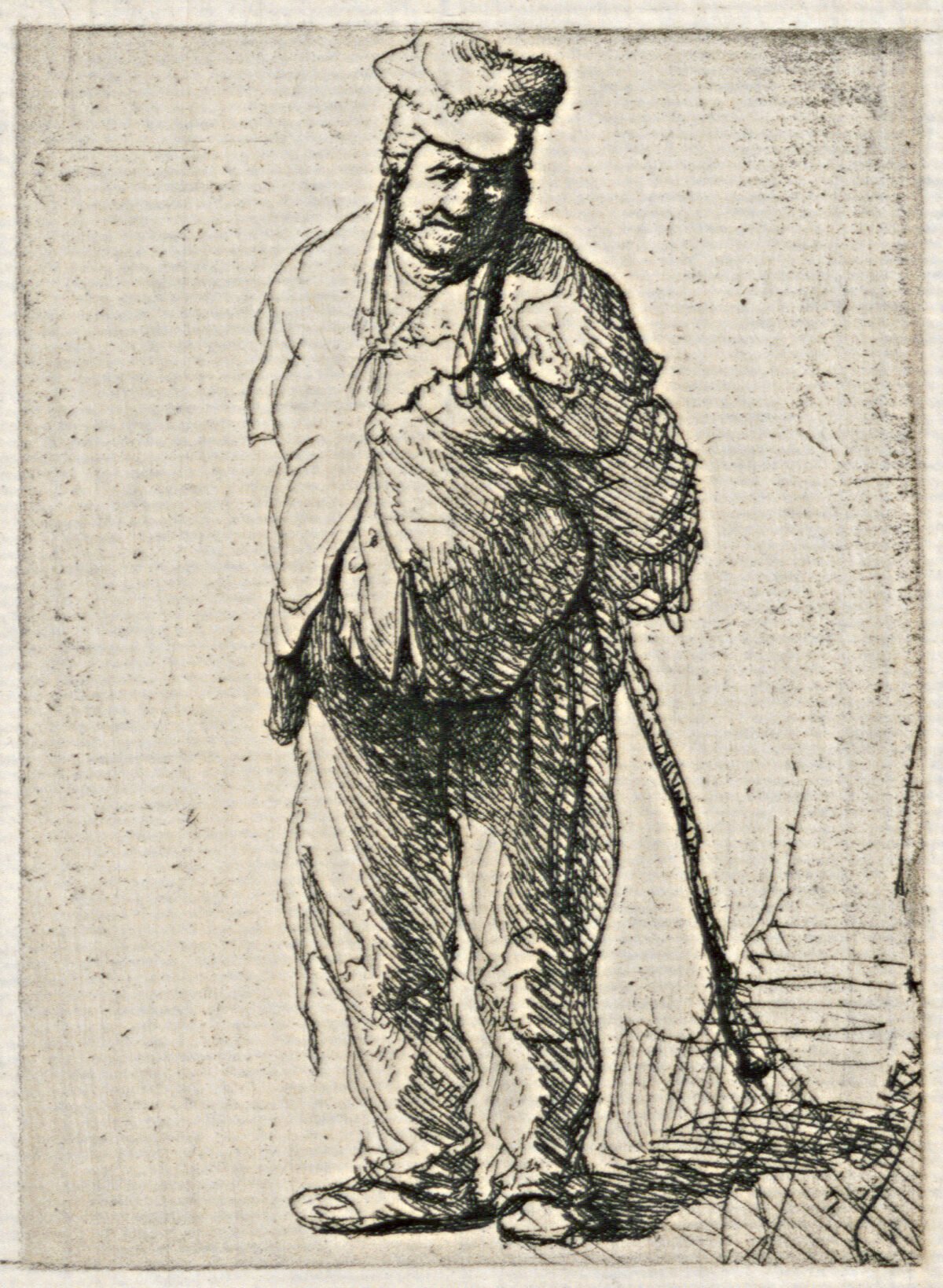 <span class="numbwork">0152</span > <span class="bullwork">•</span >  Campesino con las manos en la espalda