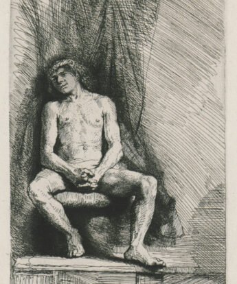 <span class="numbwork">0167</span > <span class="bullwork">•</span >  Hombre desnudo sentado ante una cortina