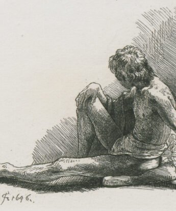 <span class="numbwork">0170</span > <span class="bullwork">•</span >  Hombre desnudo sentado con la pierna extendida