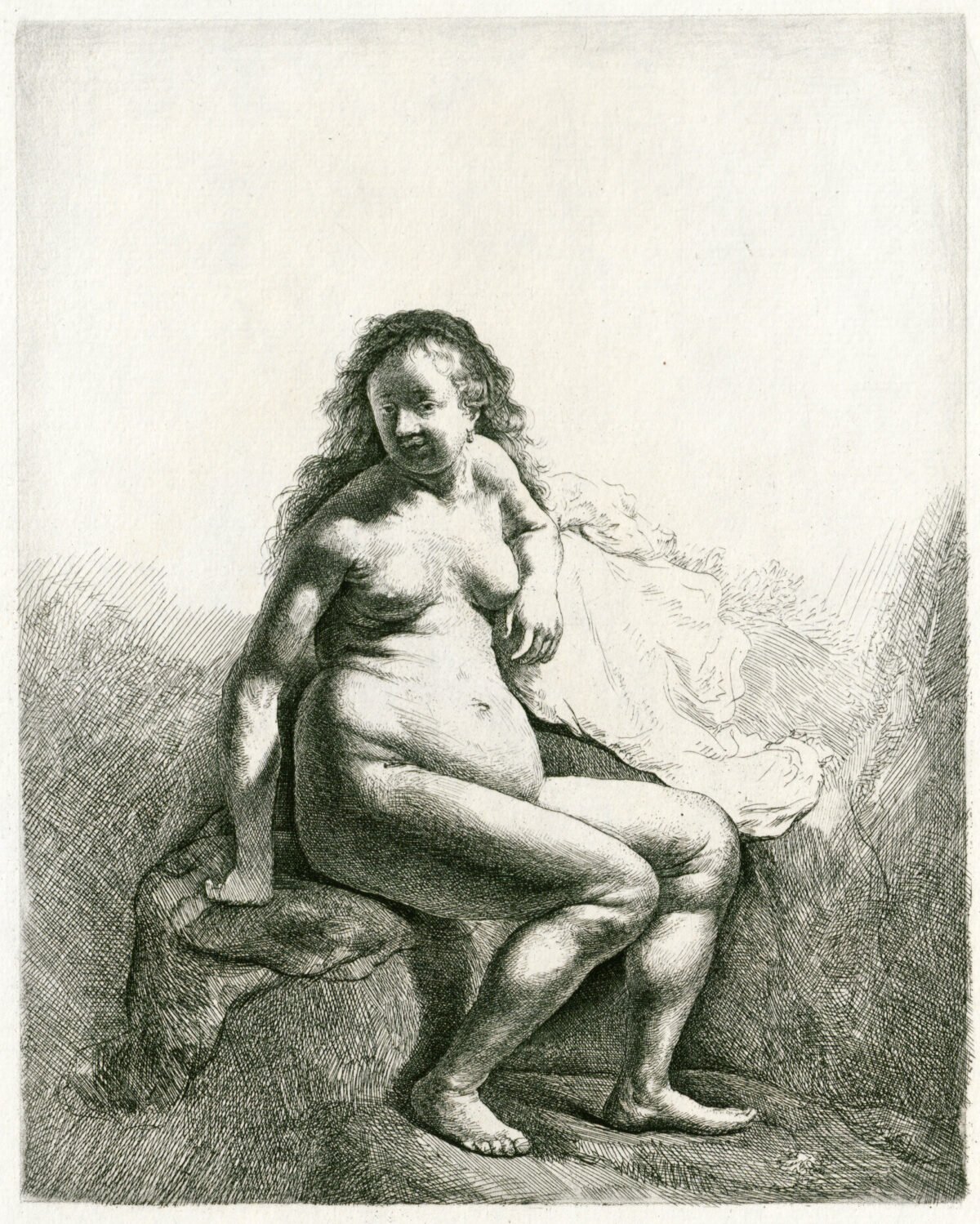 <span class="numbwork">0172</span > <span class="bullwork">•</span >  Mujer desnuda sentada en un montículo