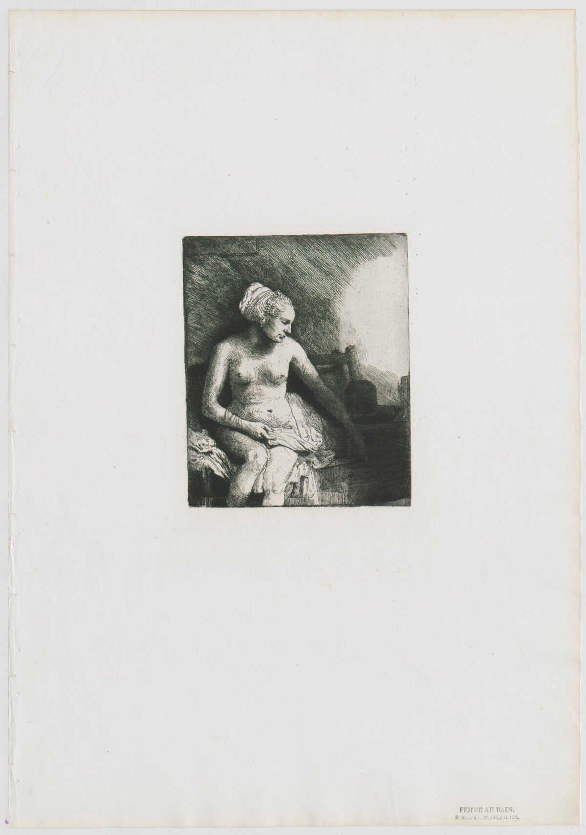 <span class="numbwork">0173</span > <span class="bullwork">•</span >  Mujer en el baño con un sombrero a su lado - Image 2