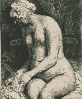 <span class="numbwork">0174</span > <span class="bullwork">•</span >  Mujer desnuda bañando sus pies en un arroyo