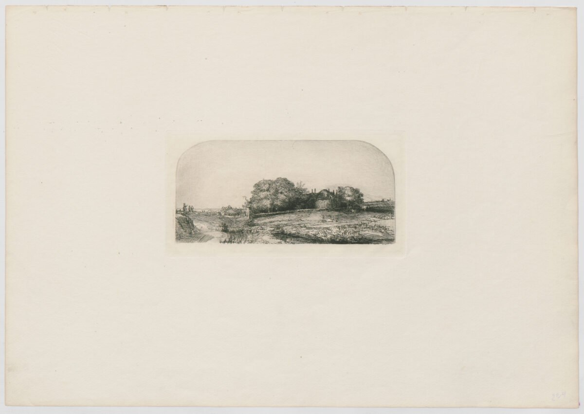 <span class="numbwork">0189</span > <span class="bullwork">•</span >  Paisaje con un granero de heno y un rebaño de ovejas - Image 2