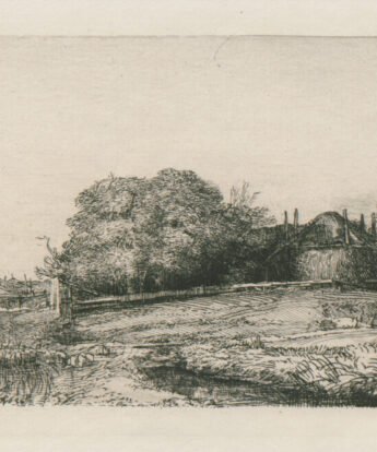 <span class="numbwork">0189</span > <span class="bullwork">•</span >  Paisaje con un granero de heno y un rebaño de ovejas