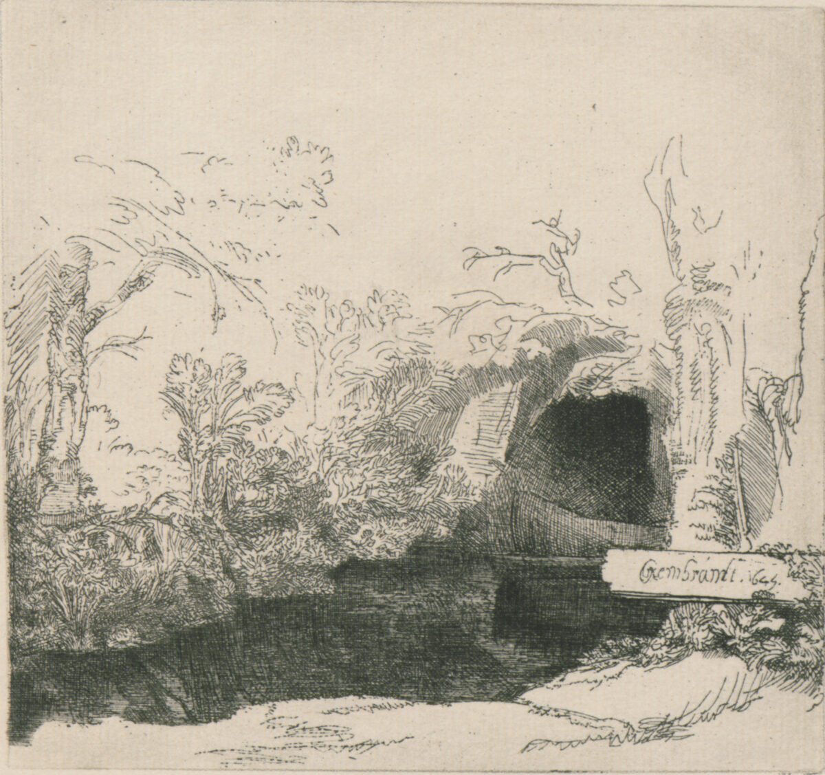 <span class="numbwork">0193</span > <span class="bullwork">•</span > Arroyo con una gruta y un bote