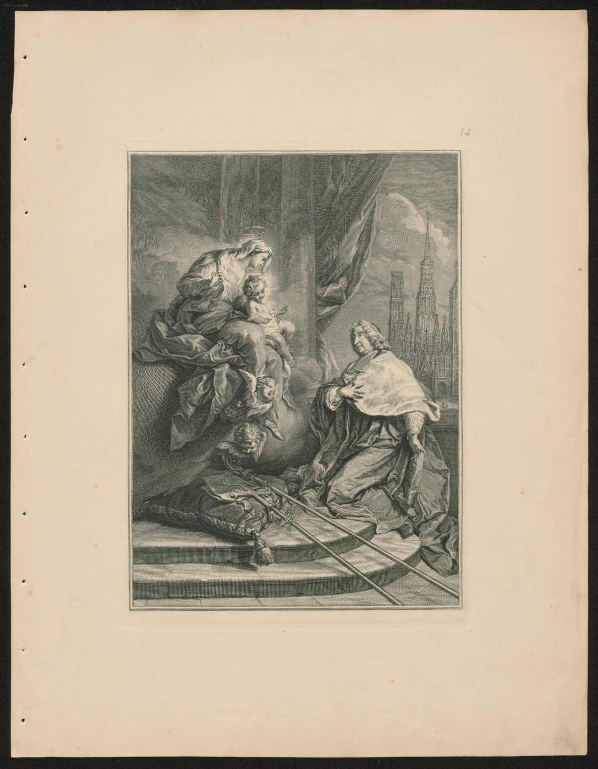 <span class="numbwork">1022</span > <span class="bullwork">•</span > Louis de La Vergne de Tressan (Arzobispo de Rouen) adorando a la Virgen - Image 2