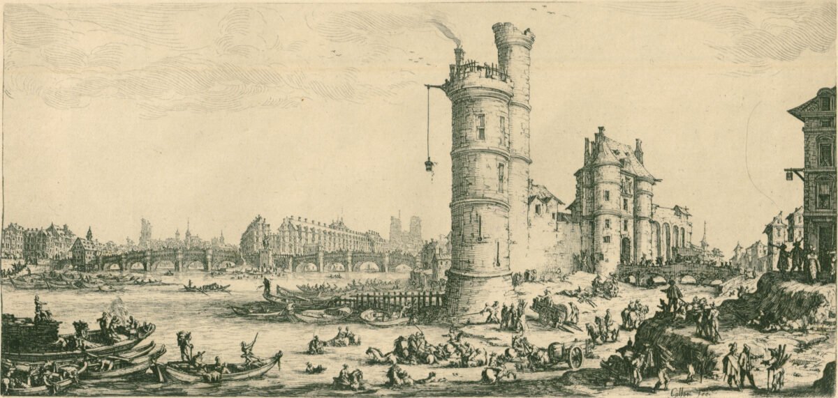 <span class="numbwork">1041</span > <span class="bullwork">•</span > Vista de la torre Nesle y el Point Neuf (París)