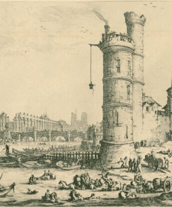 <span class="numbwork">1041</span > <span class="bullwork">•</span > Vista de la torre Nesle y el Point Neuf (París)