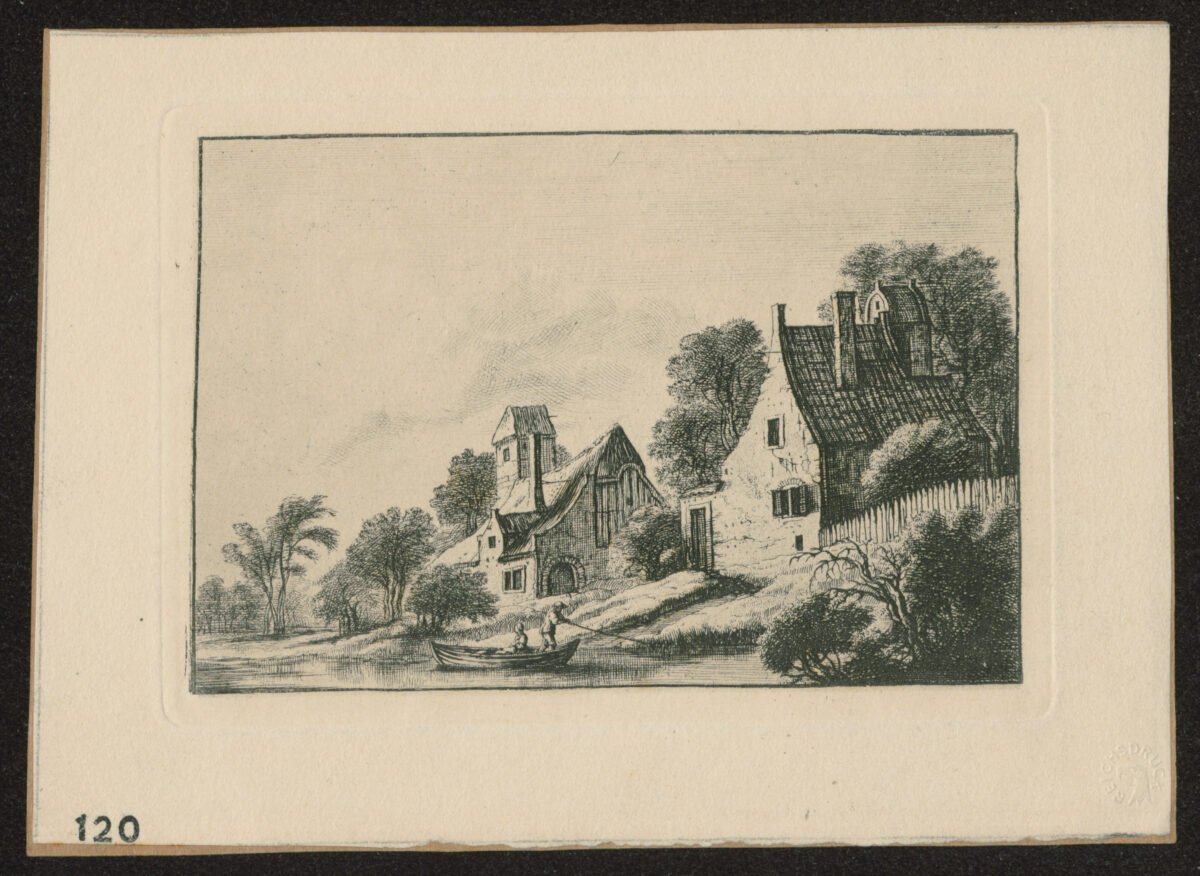 <span class="numbwork">1054</span > <span class="bullwork">•</span > Paisaje con una granja junto al agua - Image 2