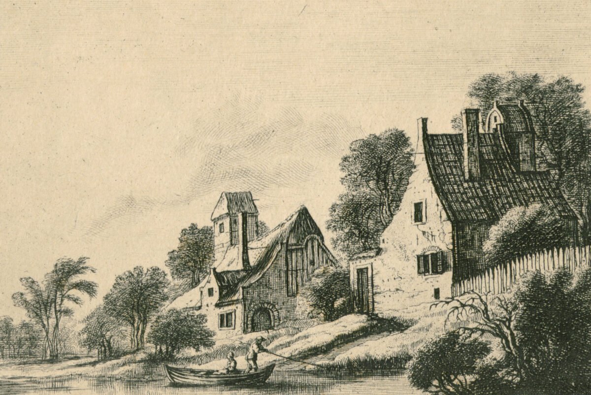 <span class="numbwork">1054</span > <span class="bullwork">•</span > Paisaje con una granja junto al agua