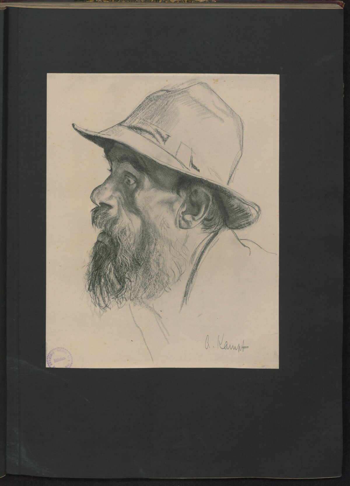<span class="numbwork">1063</span > <span class="bullwork">•</span > Retrato de perfil de hombre con barba y sombrero - Image 2