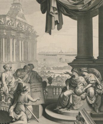 <span class="numbwork">1111</span > <span class="bullwork">•</span > Vista con el Arco del triunfo y la fachada el Louvre en construcción