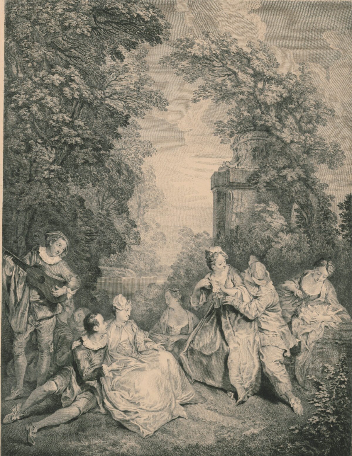 <span class="numbwork">1119</span > <span class="bullwork">•</span > Conversación galante (Las parejas conversan en un jardín)
