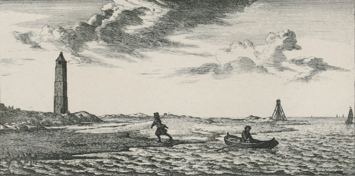 <span class="numbwork">1177</span > <span class="bullwork">•</span > Vista de la costa con una torre de vigilancia