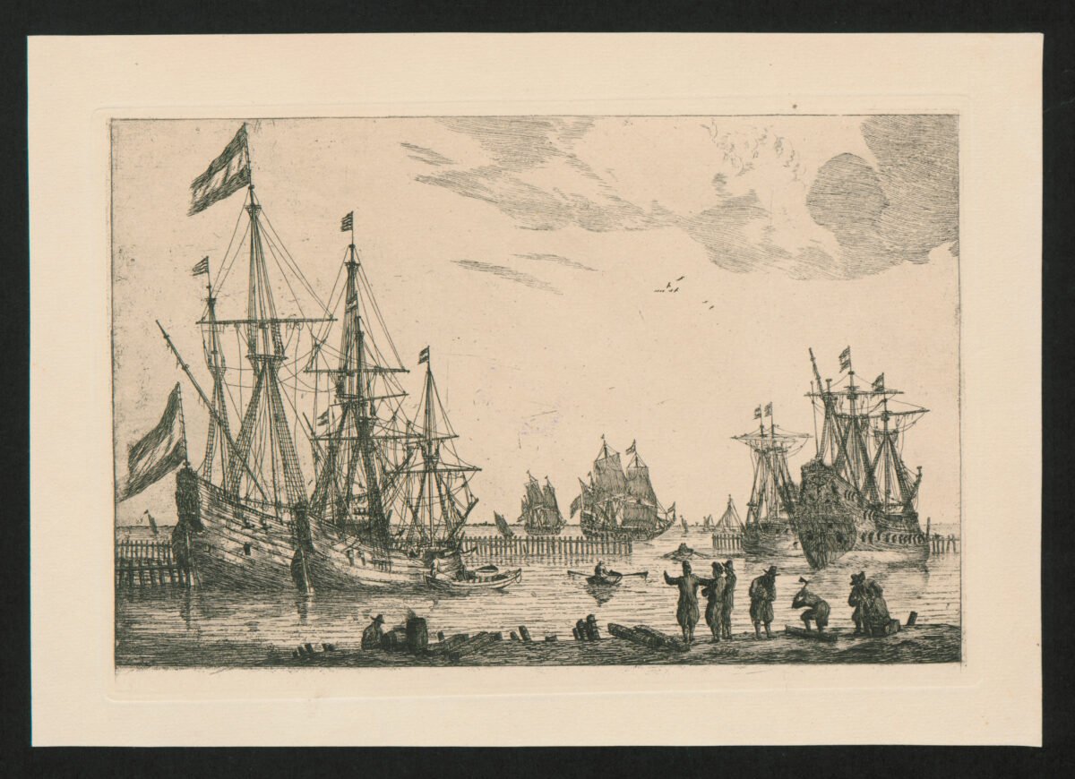 <span class="numbwork">1178</span > <span class="bullwork">•</span > Cuatro veleros navegando detrás de un rompeolas - Image 3