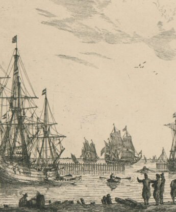 <span class="numbwork">1178</span > <span class="bullwork">•</span > Cuatro veleros navegando detrás de un rompeolas