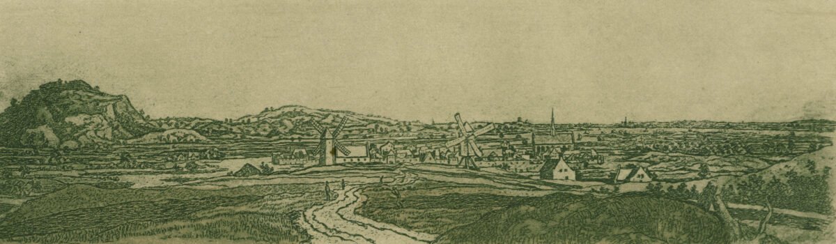 <span class="numbwork">1180</span > <span class="bullwork">•</span > Paisaje de un pueblo con molinos