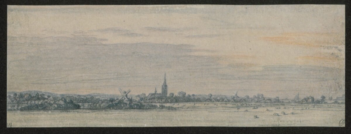<span class="numbwork">1195</span > <span class="bullwork">•</span > Paisaje de campo con una torre y un molino - Image 2