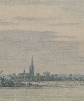 <span class="numbwork">1195</span > <span class="bullwork">•</span > Paisaje de campo con una torre y un molino