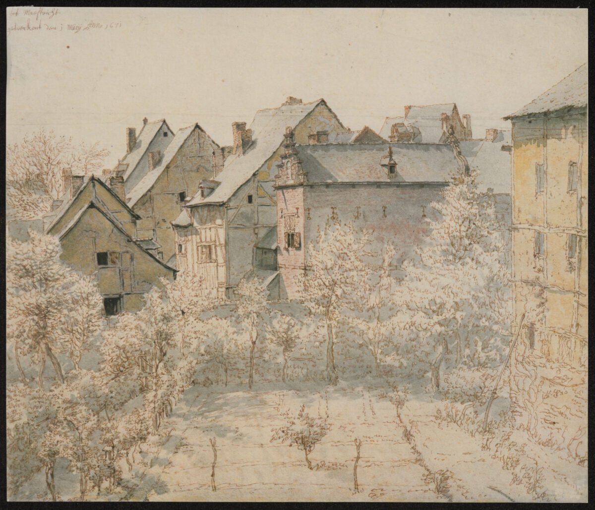 <span class="numbwork">1208</span > <span class="bullwork">•</span > Vista de la parte trasera de casas y patios en Maastricht (Países Bajos) - Image 2