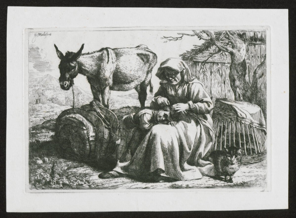 <span class="numbwork">1247</span > <span class="bullwork">•</span > Anciana sacando piojos del cabello de una niña - Image 2