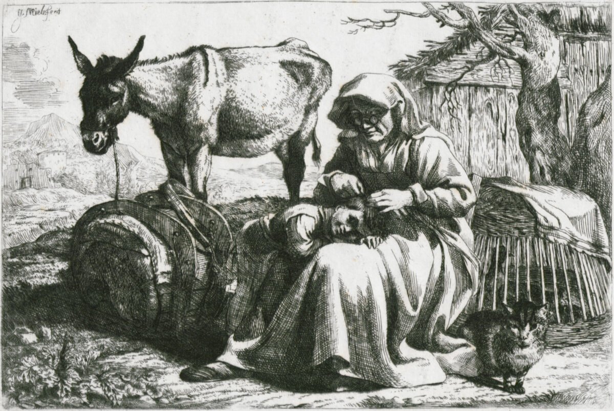 <span class="numbwork">1247</span > <span class="bullwork">•</span > Anciana sacando piojos del cabello de una niña