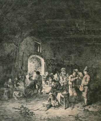 <span class="numbwork">1249</span > <span class="bullwork">•</span > Escena de fiesta dentro de una cabaña