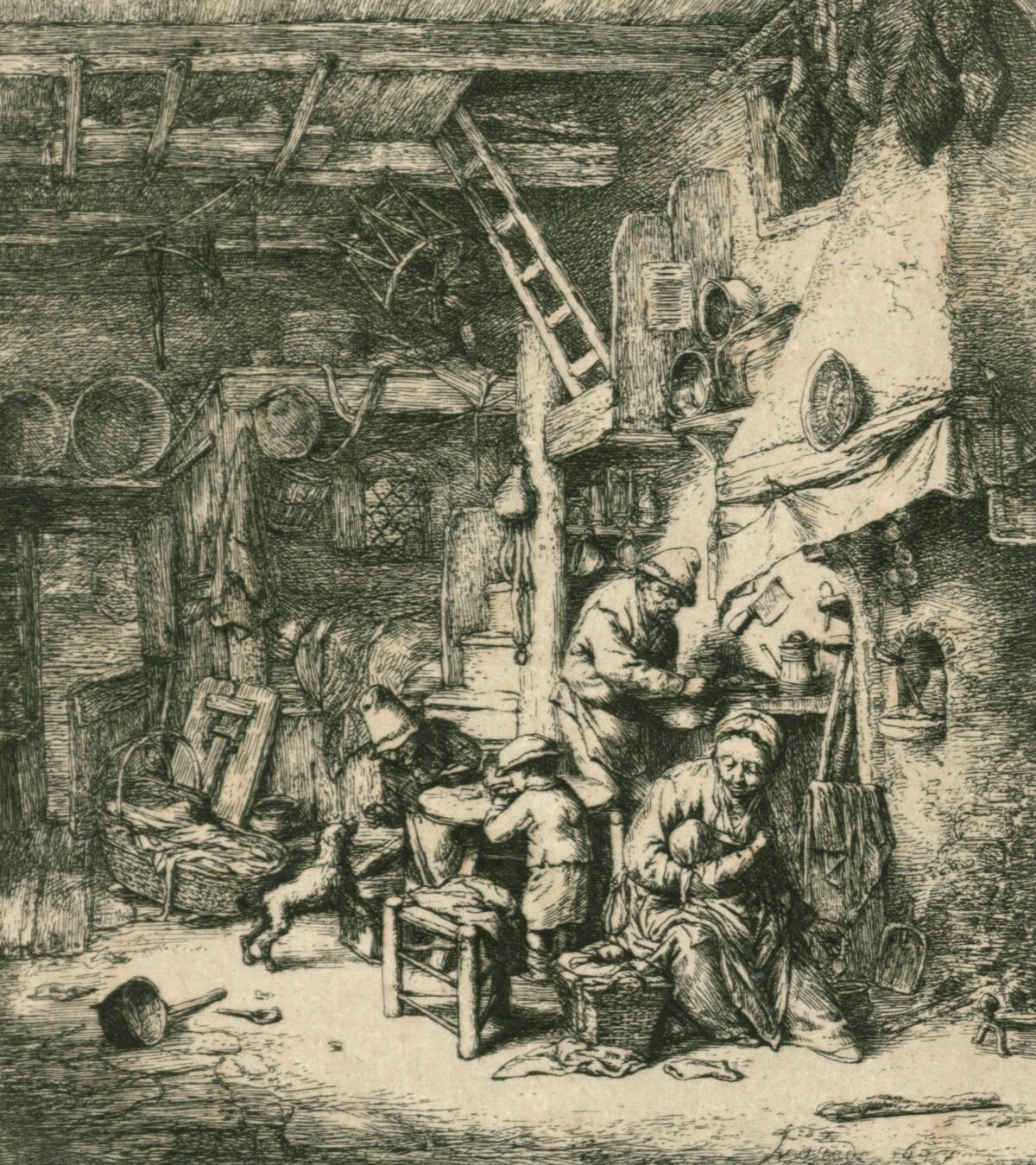 <span class="numbwork">1250</span > <span class="bullwork">•</span > La familia campesina junto a la chimenea