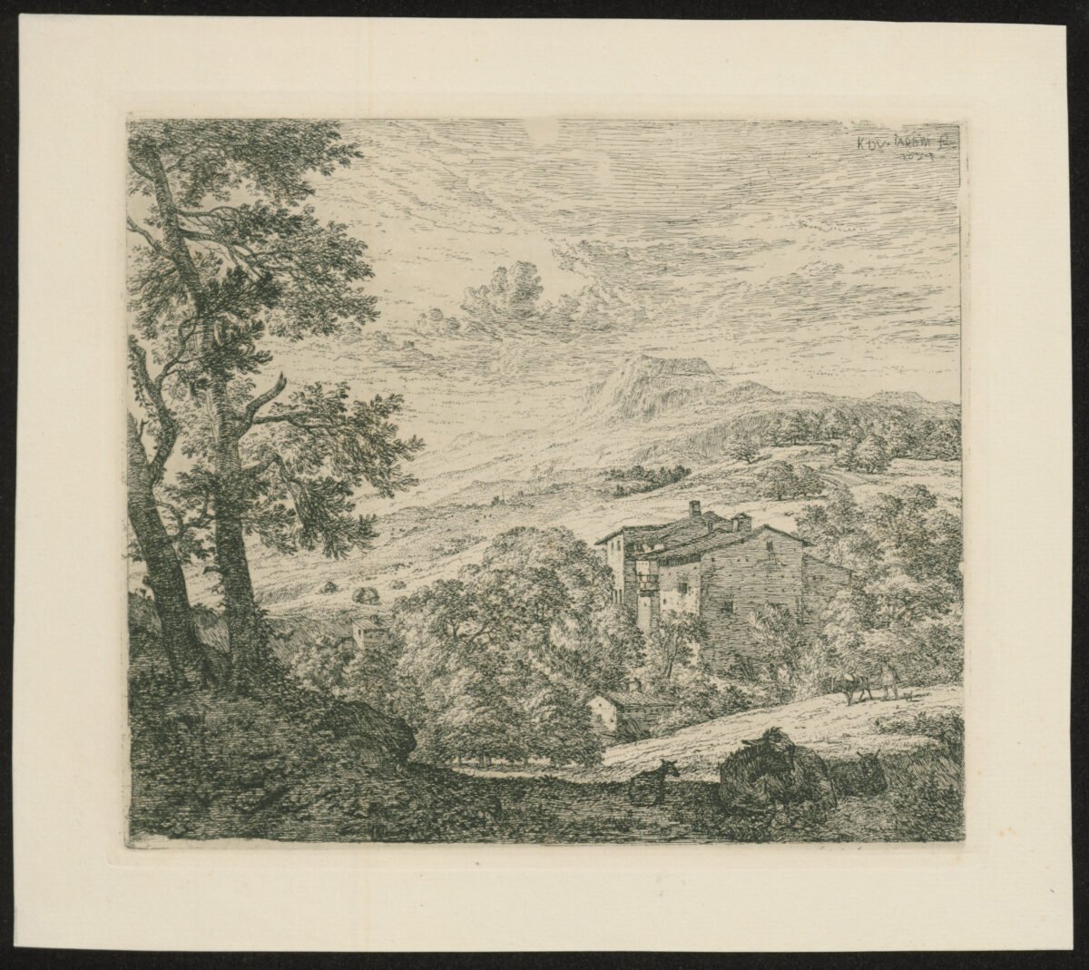 <span class="numbwork">1257</span > <span class="bullwork">•</span > Paisaje con un burro descansando - Image 2