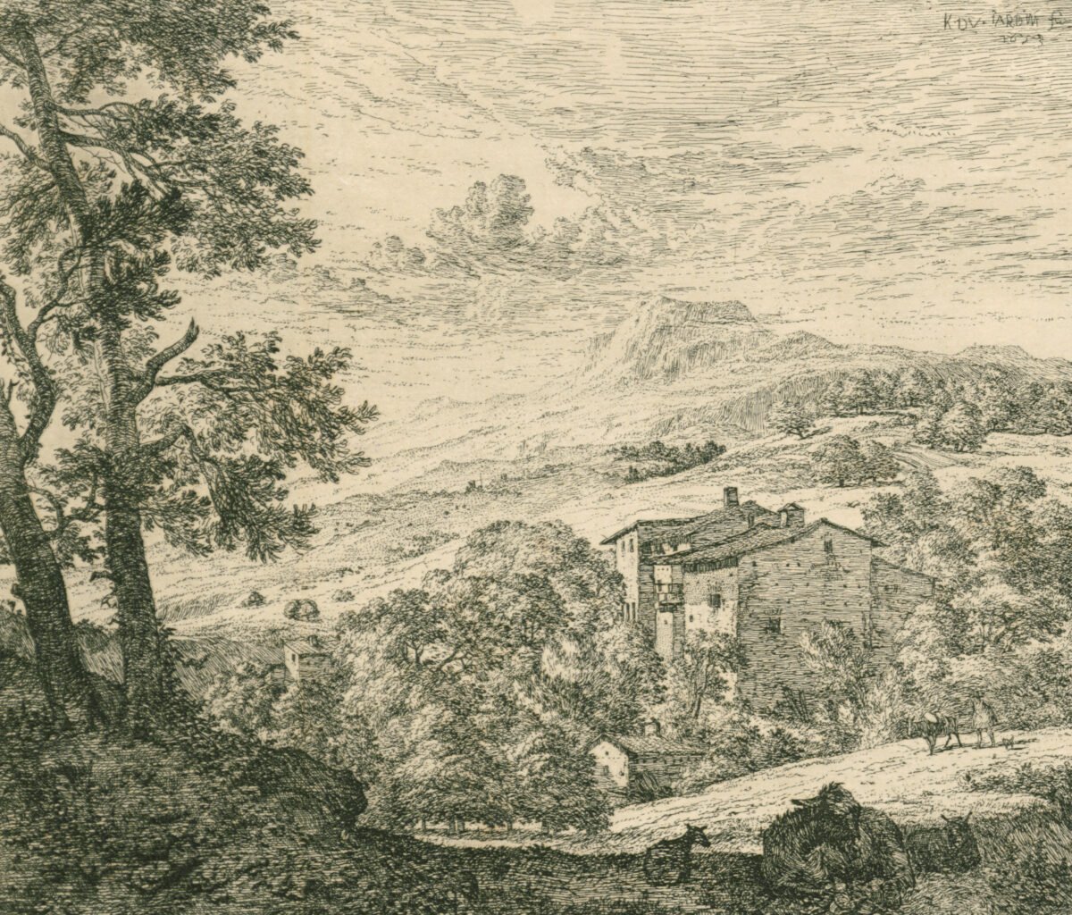 <span class="numbwork">1257</span > <span class="bullwork">•</span > Paisaje con un burro descansando