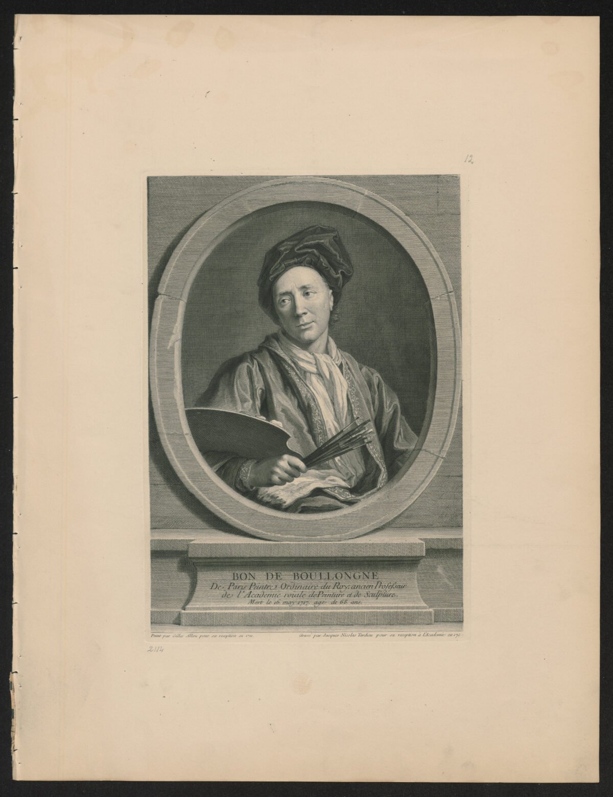 <span class="numbwork">1315</span > <span class="bullwork">•</span > Retrato de Bon Boullogne (pintor francés) - Image 2