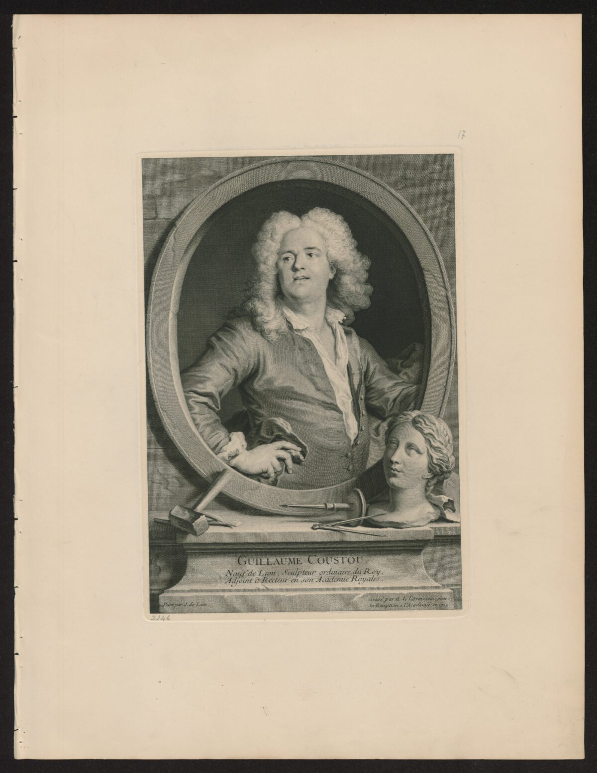 <span class="numbwork">1320</span > <span class="bullwork">•</span > Retrato de Guilaume Coustou "el Joven" (escultor francés) - Image 2