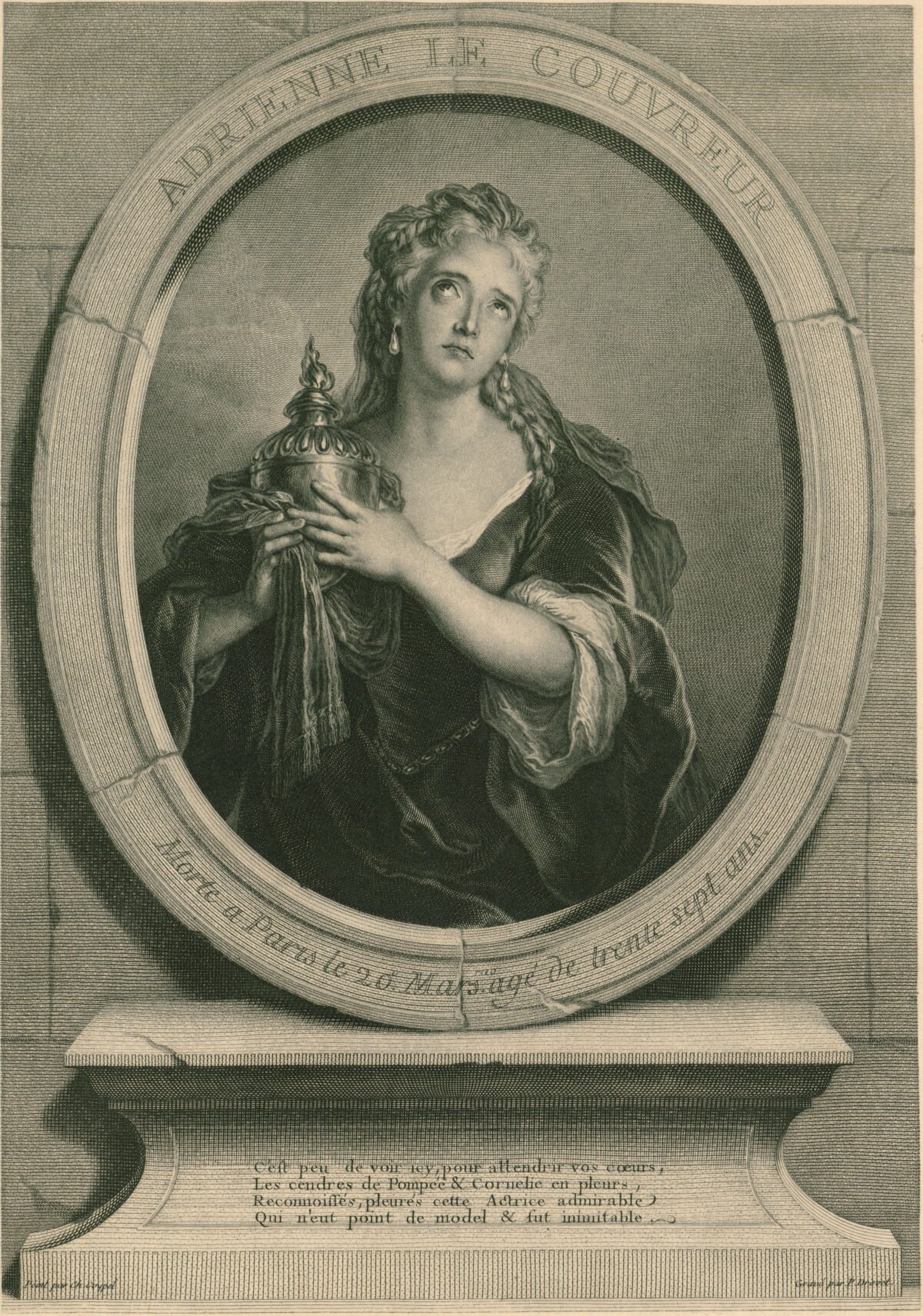 <span class="numbwork">1332</span > <span class="bullwork">•</span > Retrato de Adrienne Lecouvreur como Cornelia en "La Mort de Pompée" de Corneille