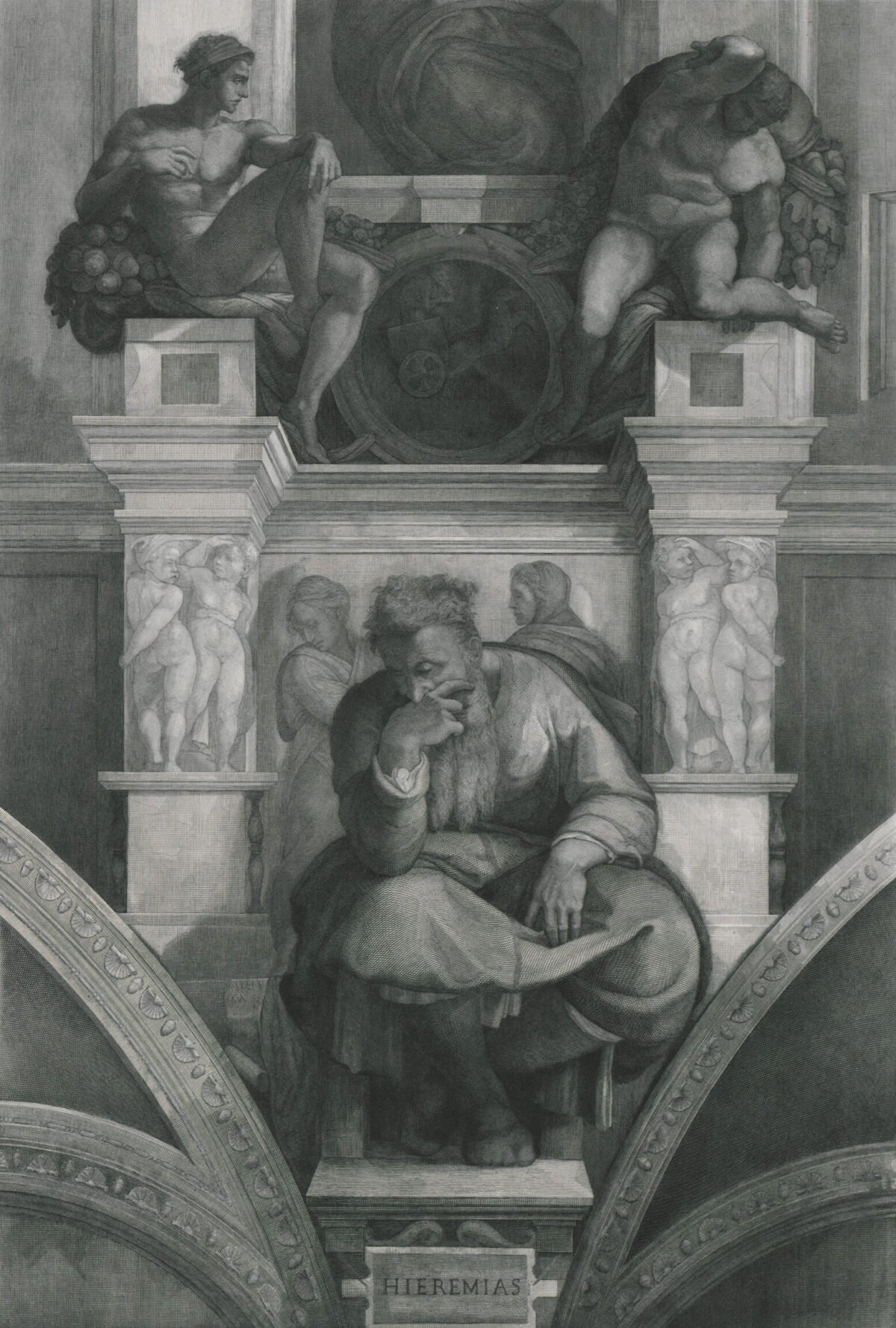 <span class="numbwork">1363</span > <span class="bullwork">•</span > Lamentación del profeta Jeremías (detalle del fresco de la Capilla Sixtina)