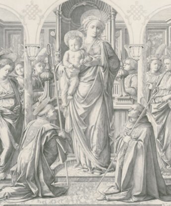<span class="numbwork">1441</span > <span class="bullwork">•</span > La Virgen y el Niño rodeados de ángeles con San Frediano y San Agustín