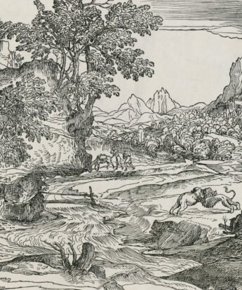 <span class="numbwork">1503</span > <span class="bullwork">•</span > Paisaje con San Jerónimo  mirando hacia el león y el oso peleando