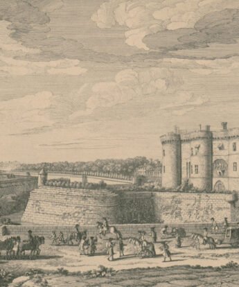 <span class="numbwork">1536</span > <span class="bullwork">•</span > Vista de la Bastilla de París (la puerta de Saint-Antoine y parte del suburbio)
