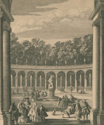 <span class="numbwork">1551</span > <span class="bullwork">•</span > Vista de la arboleda de la columnata en los jardines de Versalles
