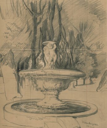 <span class="numbwork">1575</span > <span class="bullwork">•</span > Fuente con un querubín en el jardín de Villa Borghese