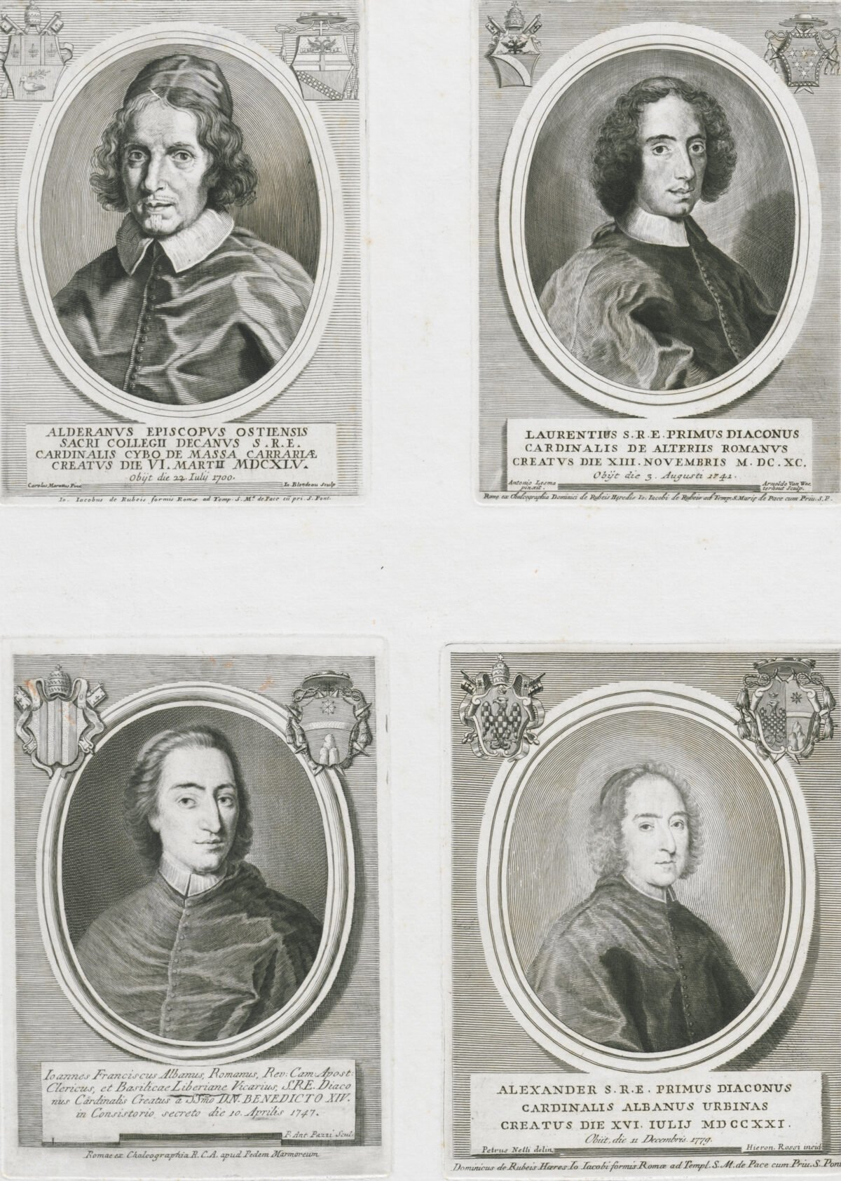 <span class="numbwork">1592</span > <span class="bullwork">•</span > Retrato de los cardenales: Alderano Cybo - Lorenzo Altieri - Giovanni Francesco Albani - Alessandro Albani