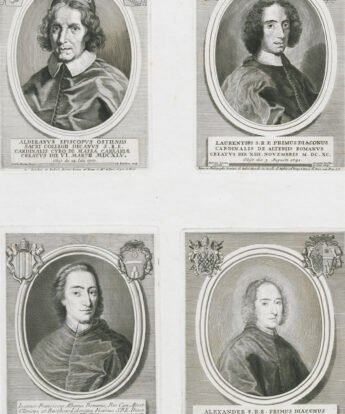 <span class="numbwork">1592</span > <span class="bullwork">•</span > Retrato de los cardenales: Alderano Cybo - Lorenzo Altieri - Giovanni Francesco Albani - Alessandro Albani