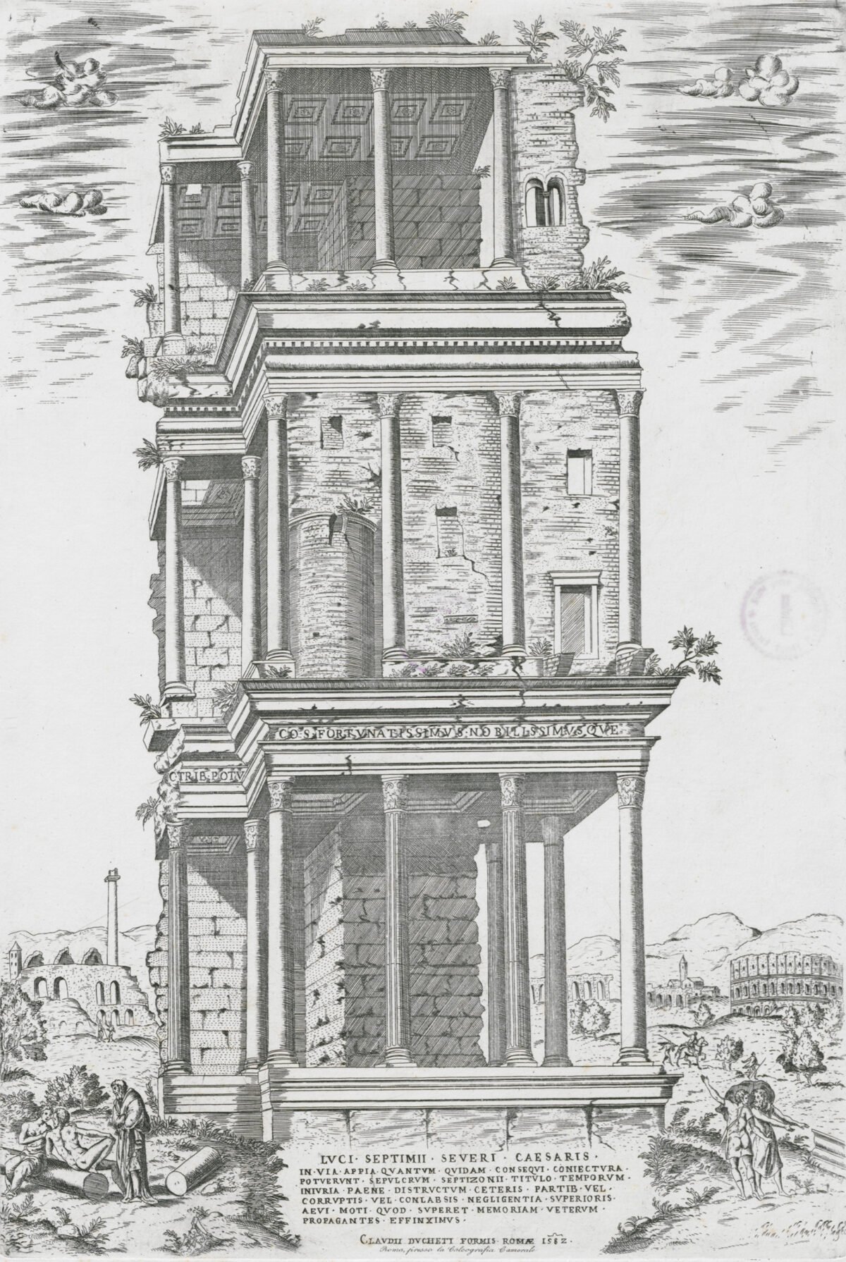 <span class="numbwork">1595</span > <span class="bullwork">•</span > Frente del Septizonium del emperador romano Septimio Severo