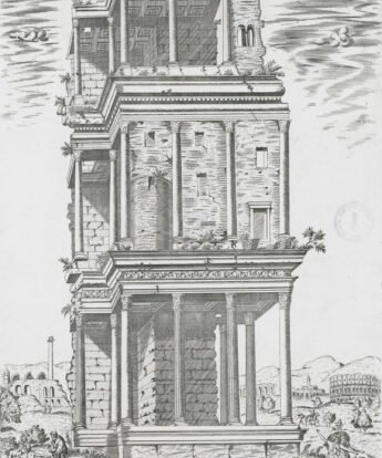 <span class="numbwork">1595</span > <span class="bullwork">•</span > Frente del Septizonium del emperador romano Septimio Severo