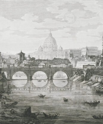 <span class="numbwork">1596</span > <span class="bullwork">•</span > Vista del puente y el castillo de Sant'Angelo
