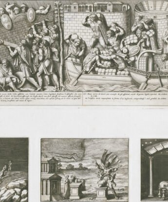 <span class="numbwork">1599</span > <span class="bullwork">•</span > Dacios sitiando una fortaleza romana y romanos trayendo provisiones - Eneas - Laocoonte -  Eneas